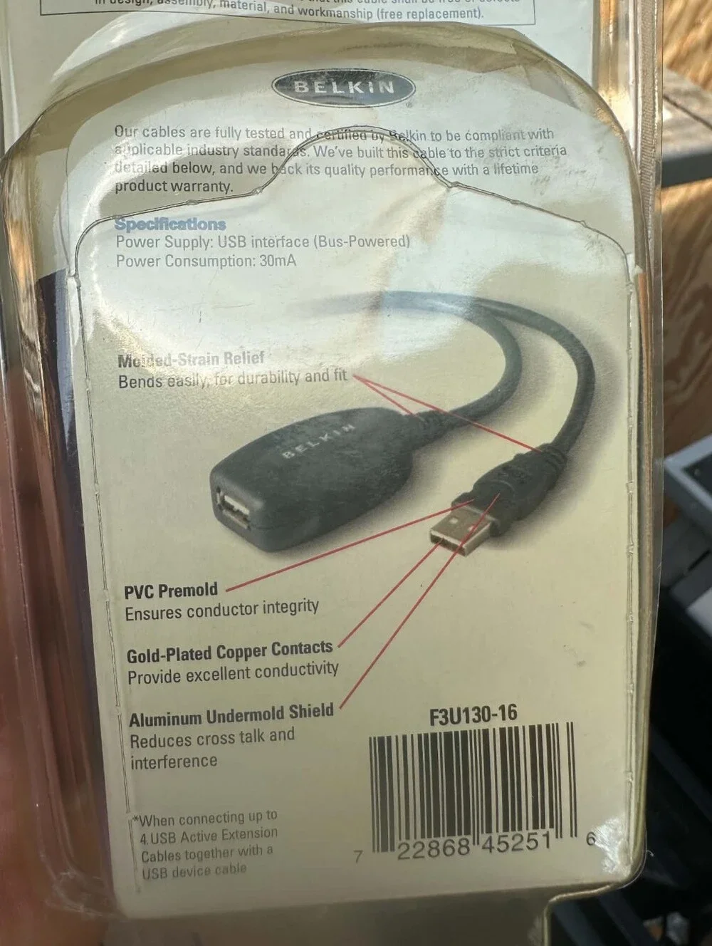 Belkin USB Active Extension Cable - Black